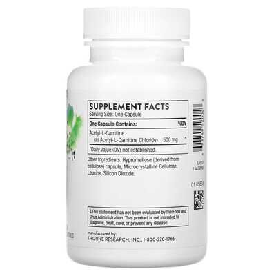 Ацетил-L-карнітин Thorne Research Acetyl-L-Carnitine капсули №60
