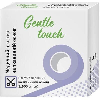 Пластир медичний Gentle touch на тканинній основі 2 см х 500 см, 1 штука