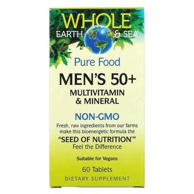Комплекс для чоловіків старше 50 років Natural Factors Whole Earth & Sea Men's 50+ Multivitamin & Mineral, 60 таблеток