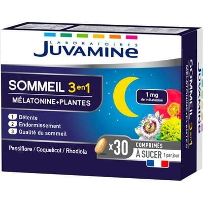 Сон 3 в 1 Juvamine Мелатонін + рослини таблетки для розсмоктування №30