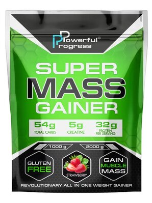 Гейнер Powerful Progress Super MASS полуниця, 1 кг