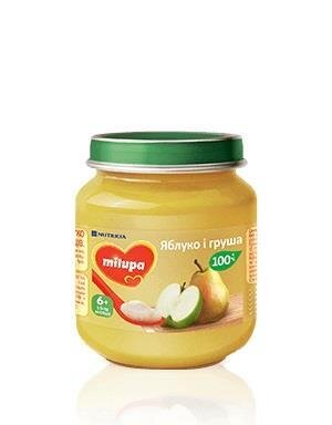 Пюре фруктове Milupa Яблуко і Груша для дітей з 6 місяців, 125 г