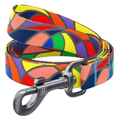 Повідець Collar WAUDOG Nylon малюнок Вітраж, ширина 15 мм довжина 122 см