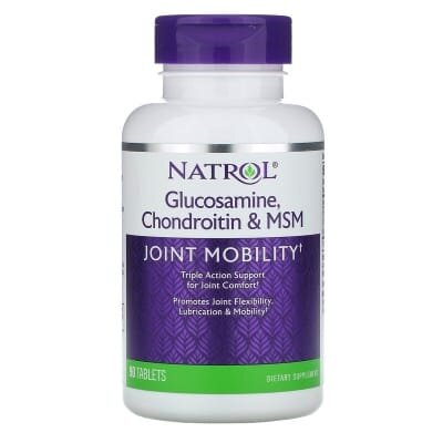 Хондропротектор Natrol Glucosamine, Chondroitin & MSM, 90 таблеток