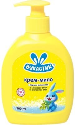 Крем-мило Вухастик рідке з оливковою олією та екстрактом алое, 300 мл