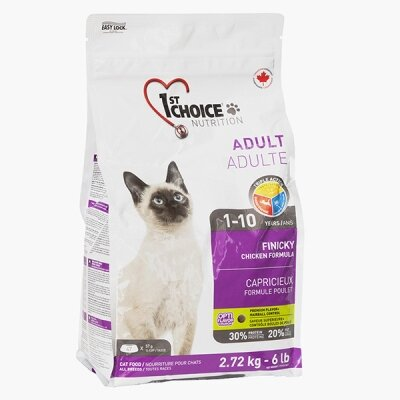 Корм сухий для дорослих вибагливих котів 1st Choice Adult Finicky зі смаком курки, 2.72 кг