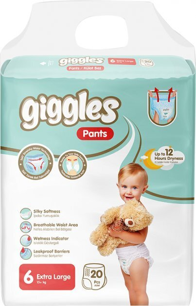 Підгузки-трусики Giggles Extra Large дитячі, розмір 6, 15+ кг, 20 шт