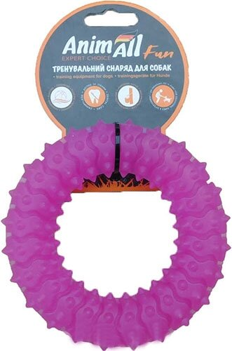 Іграшка для собак AnimAll Fun Кільце з шипами 12 см фіолетове