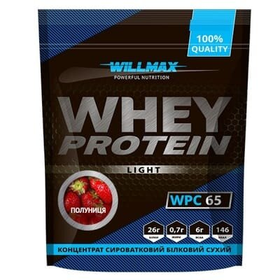 Протеїн Willmax Whey Protein Light 65%, полуниця, 1 кг