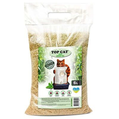 Наповнювач для котячого туалету Top Cat Tofu Green Tea соєвий зелений чай, 6 л