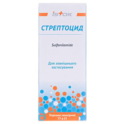Стрептоцид порошок н/ш по 15 г у флак. полім.