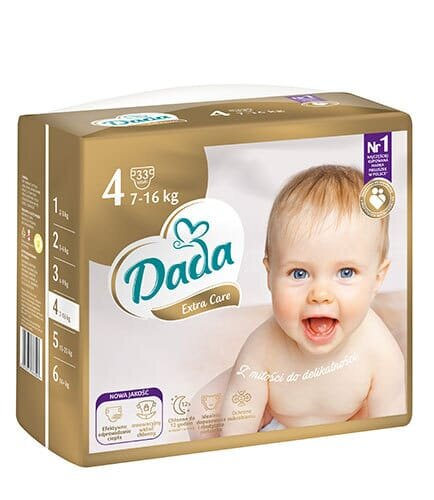 Підгузки Dada Extra Care Maxi дитячі, розмір 4, 7-18 кг, 33 шт