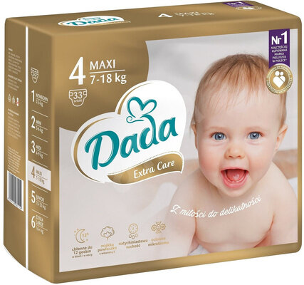 Підгузки Dada Extra Care Maxi дитячі, розмір 4, 7-18 кг, 33 шт