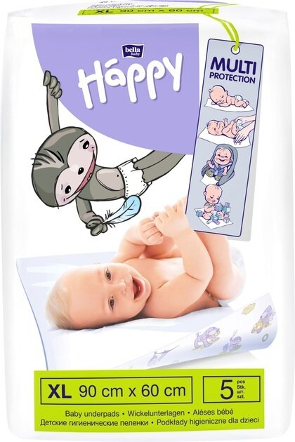 Пелюшки Bella Baby Happy одноразові поглинаючі, 60 x 90 см, 5 шт