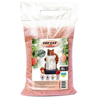 Наповнювач для котячого туалету Top Cat Tofu Strawberry соєвий полуниця, 6 л