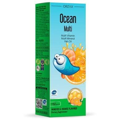 Вітаміни та мінерали для дітей Orzax Ocean Multi сироп зі смаком меду та апельсину, 150 мл