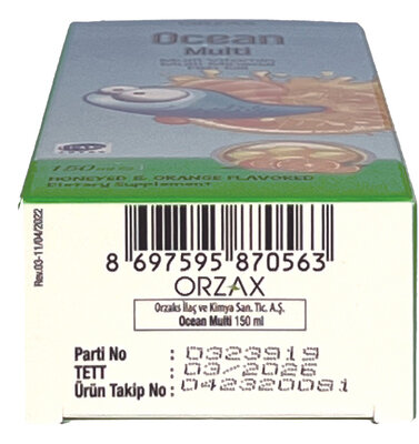 Вітаміни та мінерали для дітей Orzax Ocean Multi сироп зі смаком меду та апельсину, 150 мл