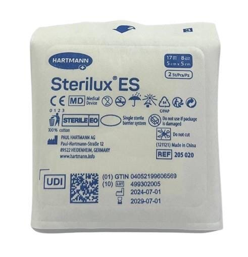 Серветка марлева стерильна Sterilux ES 5 см х 5 см, 2 штуки