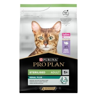 Корм сухий для котів Purina Pro Plan Sterilised Adult 1+ з індичкою, 3 кг