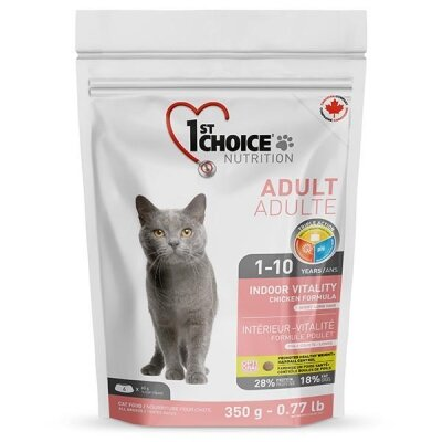 Корм сухий для дорослих котів 1st Choice Indoor Vitality Chicken зі смаком курки, 0.35 кг