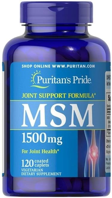 Метилсульфонілметан Puritan's Pride MSM 1500 мг, 120 каплет