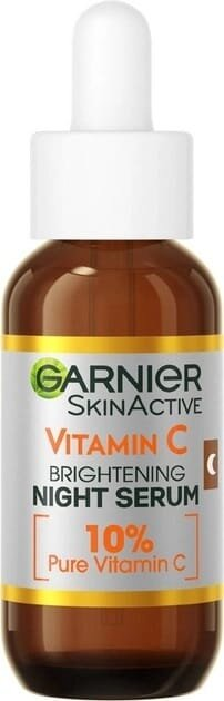 Сироватка для обличчя Garnier Skin Naturals нічна з вітаміном С для зменшення видимості пігментних плям, зморшок та вирівнювання тону шкіри, 30 мл