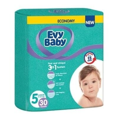 Підгузки Evy Baby Junior Twin дитячі, розмір 5, 11-25 кг, 30 шт