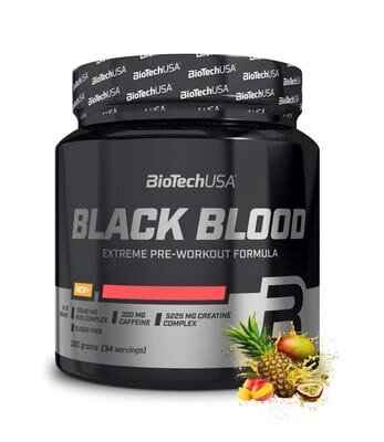 Передтренувальний комплекс Biotech Black Blood Nox+ tropical fruit, 330 г