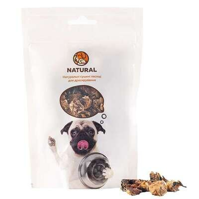 Ласощі для собак Natural Легені яловичі для дресирування максі шматки, 50 г