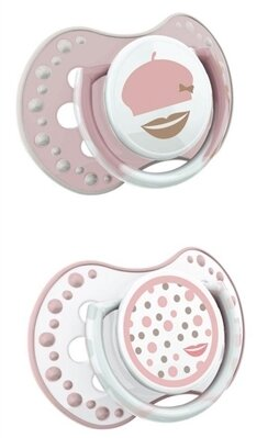 Пустушка силіконова Lovi Retro baby динамічна, 22/804girl, 3-6 місяців, 2 шт