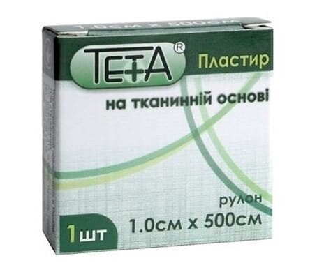 Пластир медичний Teta на тканинній основі, котушка, 1 х 500 см, 1 штука
