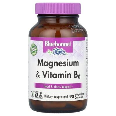 Магній+Вітамін В6 Bluebonnet Nutrition капсули №90