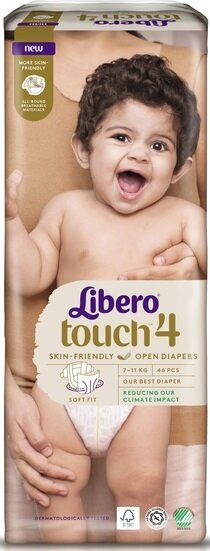 Підгузки Libero Touch розмір 4, 7-11 кг, 46 шт
