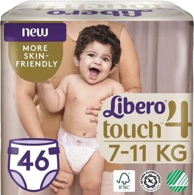 Підгузки Libero Touch розмір 4, 7-11 кг, 46 шт