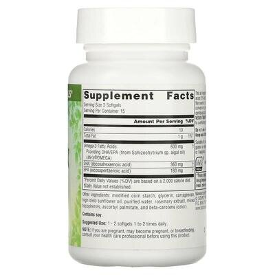 Омега-3 Source Naturals Non-Fish Omega-3 300 мг для веганів, 30 капсул