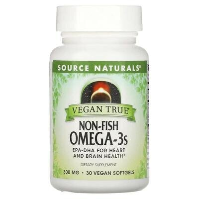Омега-3 Source Naturals Non-Fish Omega-3 300 мг для веганів, 30 капсул