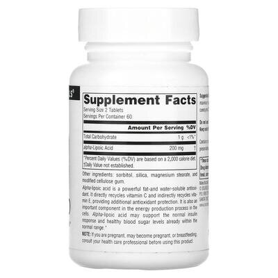 Альфа-ліпоєва кислота Source Naturals Alpha Lipoic Acid 100 мг, 120 таблеток