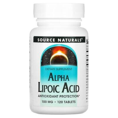 Альфа-ліпоєва кислота Source Naturals Alpha Lipoic Acid 100 мг, 120 таблеток