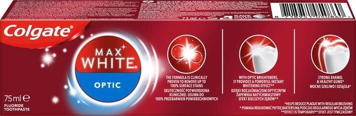 Зубна паста Colgate Max White Optic відбілююча, 75 мл