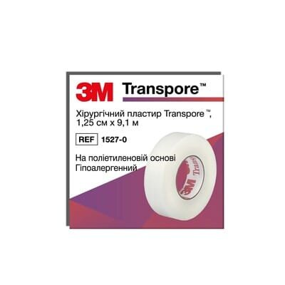 Пластир медичний Transpore 1527-0 прозорий перфорований, 1,25 см х 9,1 м
