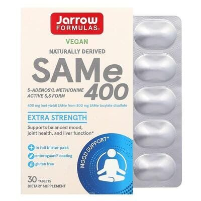 Аденозилметіонін Jarrow Formulas Sam-e (S-Adenosyl-L-Methionine) 400 мг, 30 таблеток