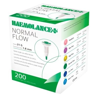 Ланцети Haemolance Plus NORMAL FLOW Т420 автоматичні 21G, 200 штук