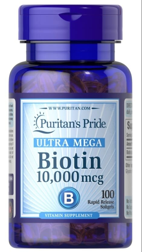 Біотин Puritan's Pride 10000 мкг, 100 капсул