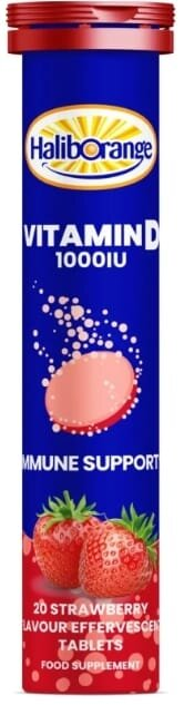 Вітамін Д Haliborange Vitamin D 1000 МО зі смаком полуниці, 20 таблеток