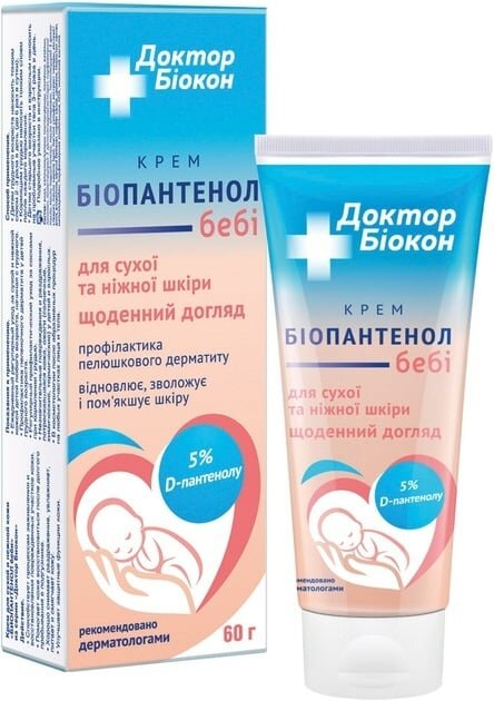 Крем дитячий Доктор Біокон Біопантенол бебі для сухої і ніжної шкіри, 60 г
