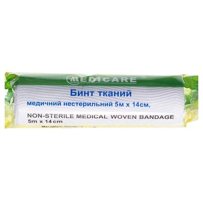 Бинт тканий Medicare Woven bandage медичний нестерильний 5 м х 14 см