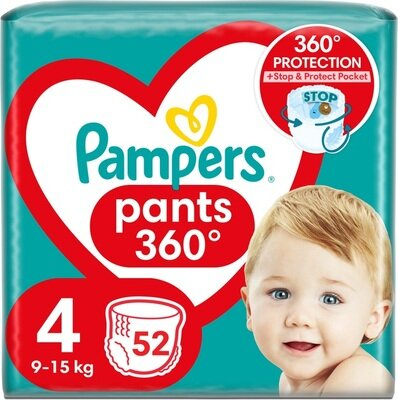 Підгузки-трусики Pampers Pants дитячі розмір 4, 9-15 кг, 52 шт