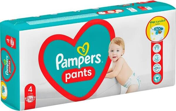 Підгузки-трусики Pampers Pants дитячі розмір 4, 9-15 кг, 52 шт