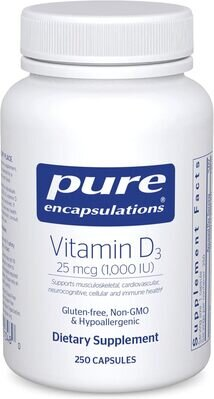Вітамін D3 Pure Encapsulations Vitamin D3 1000 МО, 250 капсул