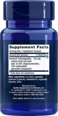 Ашваганда екстракт Life Extension Ashwagandha, 60 капсул